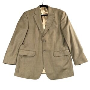 VTG Stafford Men Houndstooth Blazer Tan Brown Sport Coat 40R Academia Old Money